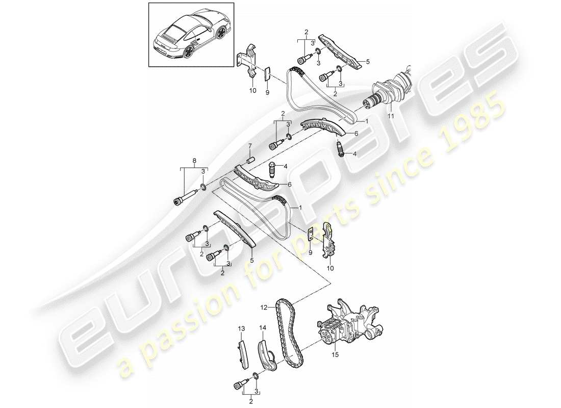 porsche 2012 (997-2 turbo / gt2 rs) valve control part diagram