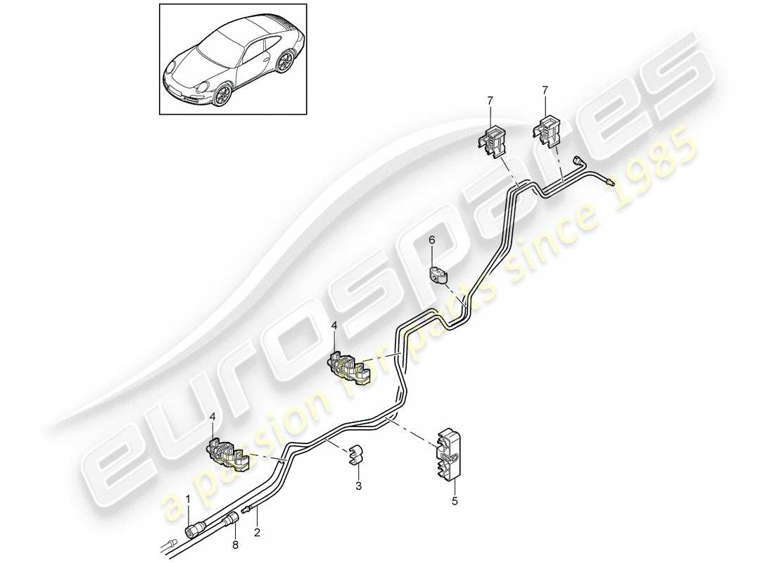 porsche 2009 (997-2) fuel system parts diagram