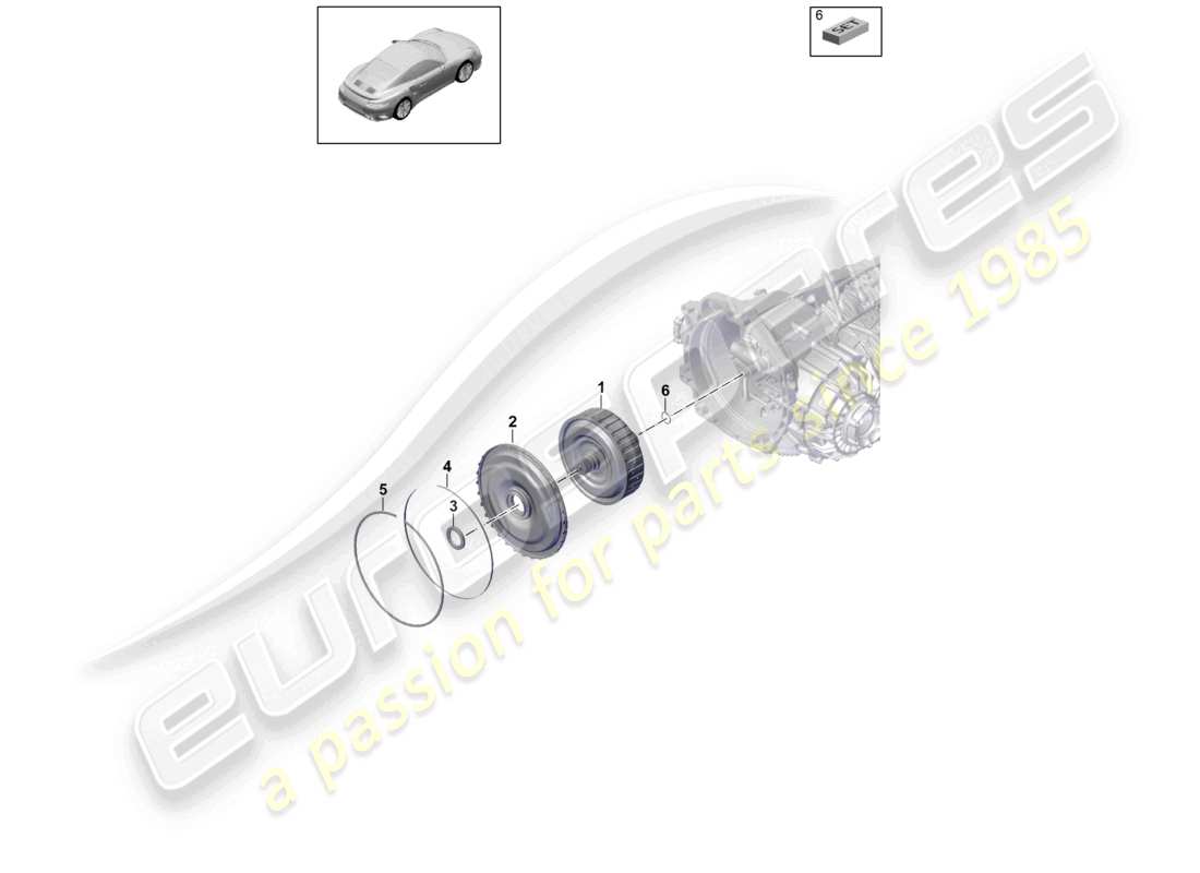 porsche 2014 (991-1 turbo) - pdk - gearbox clutch for dual clutch gearbox part diagram