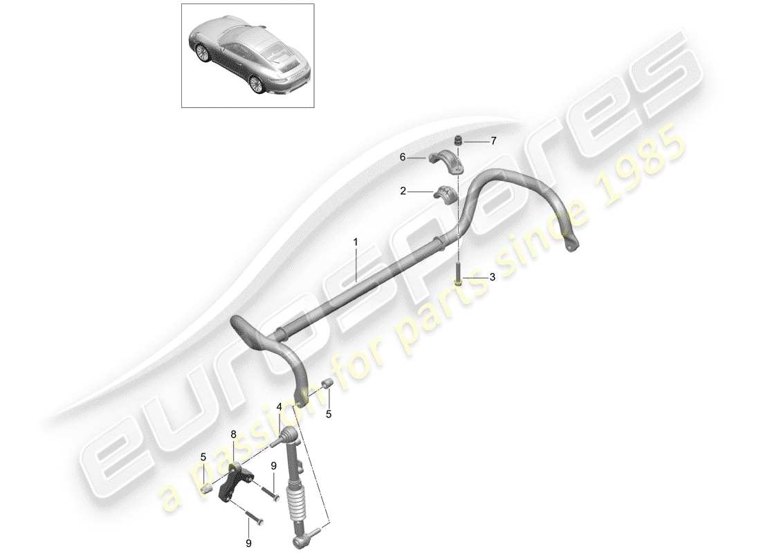 porsche 2020 (991-2) stabilizer part diagram