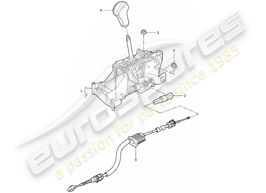 porsche 2007 (997-1) selector lever part diagram