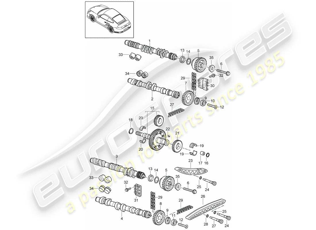 porsche 2012 (997-2 turbo / gt2 rs) valve control part diagram