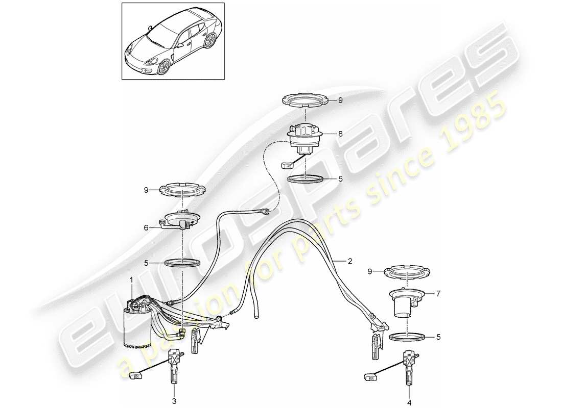 porsche 2014 (panamera 970) fuel tank part diagram