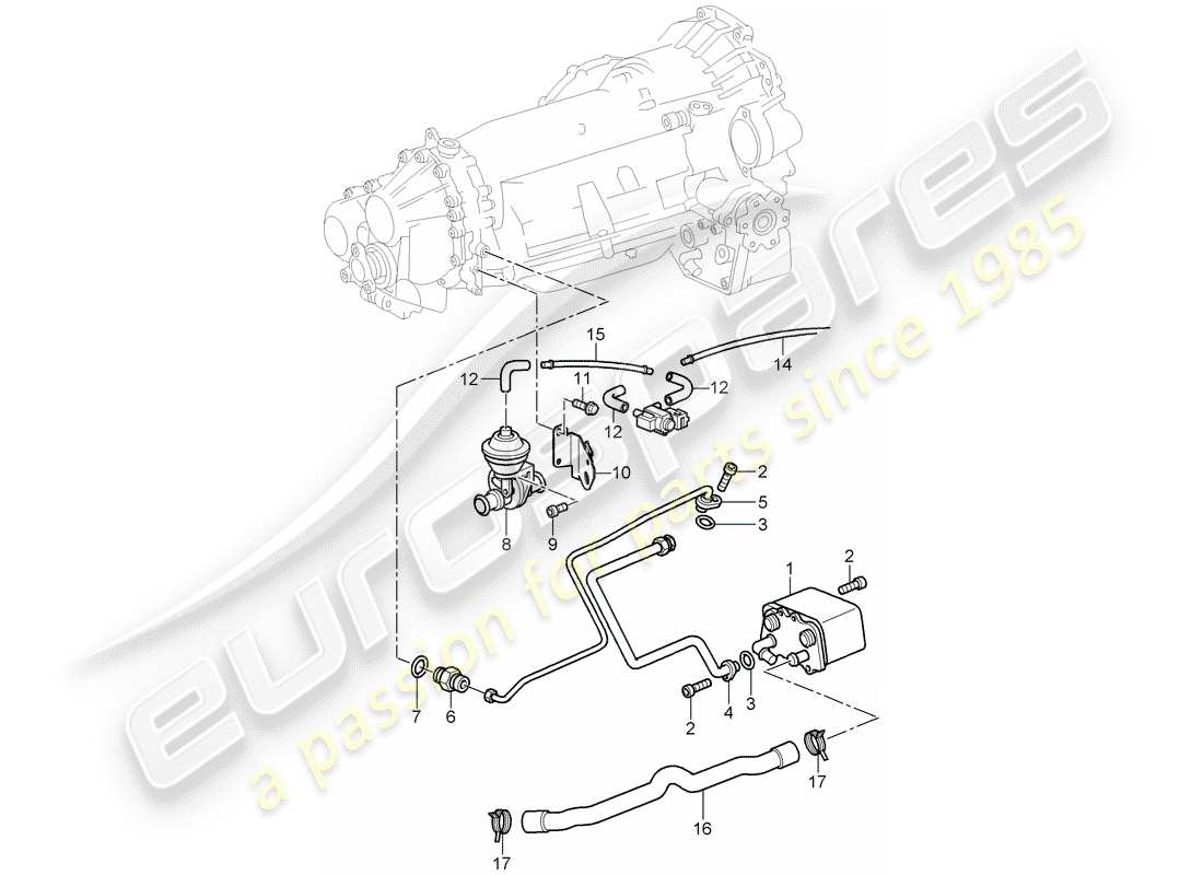 porsche 2003 (996 turbo / gt2) tiptronic part diagram