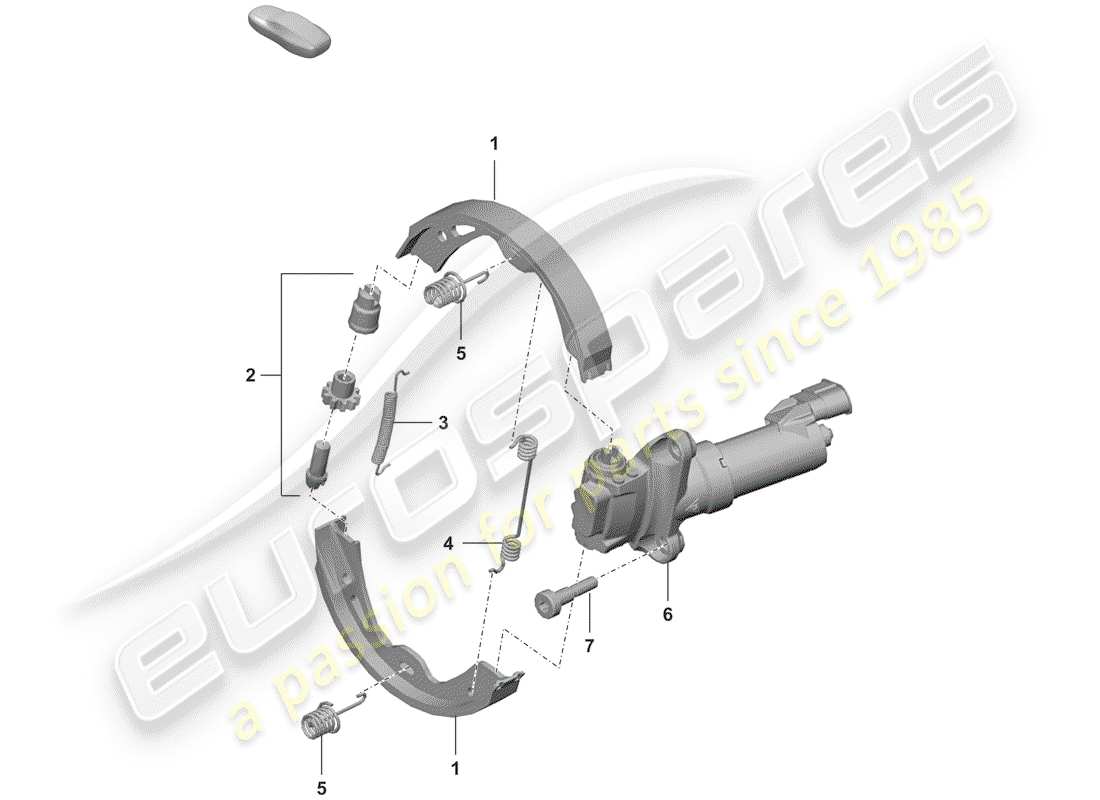 porsche 992 (2019) parking brake parts diagram