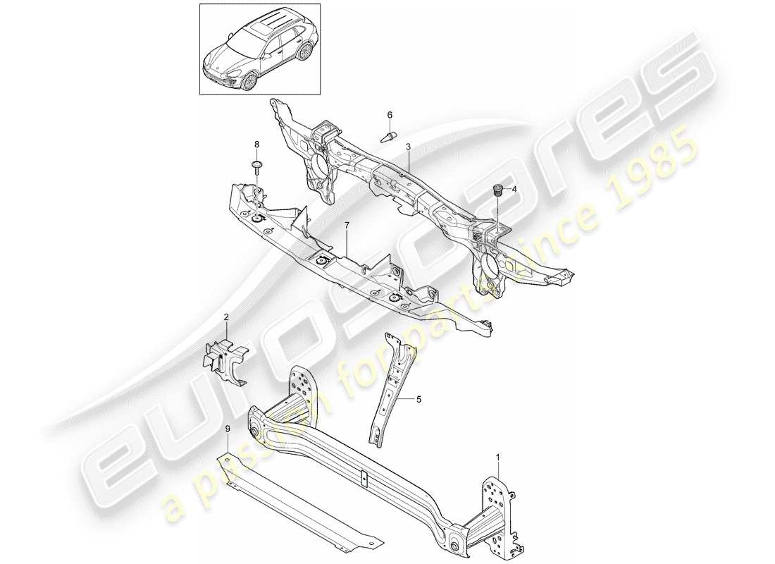 porsche cayenne e2 (2018) bracket parts diagram