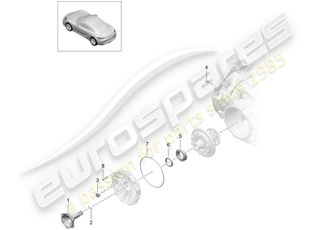 porsche 2017 (718 cayman) manual gearbox part diagram