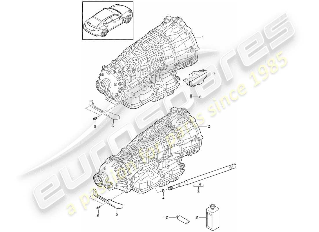 porsche 2016 (panamera 970) 7-speed dual clutch gearbox parts diagram