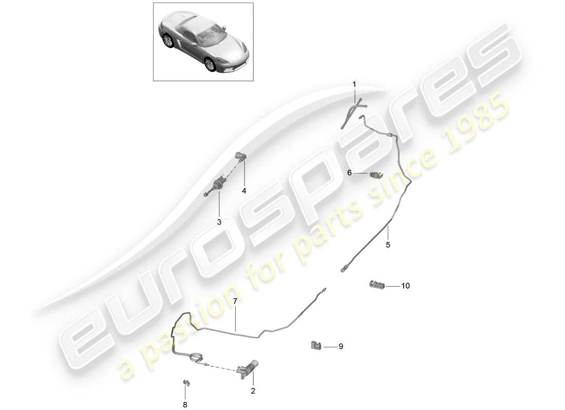 porsche 2018 (718 boxster) hydraulic clutch part diagram
