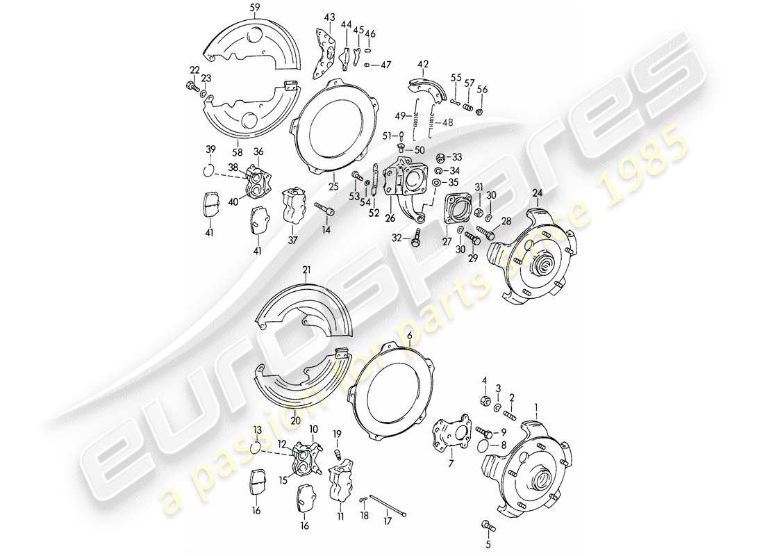 porsche 1963 (356b/356c) brake - d >> - mj 1963 part diagram