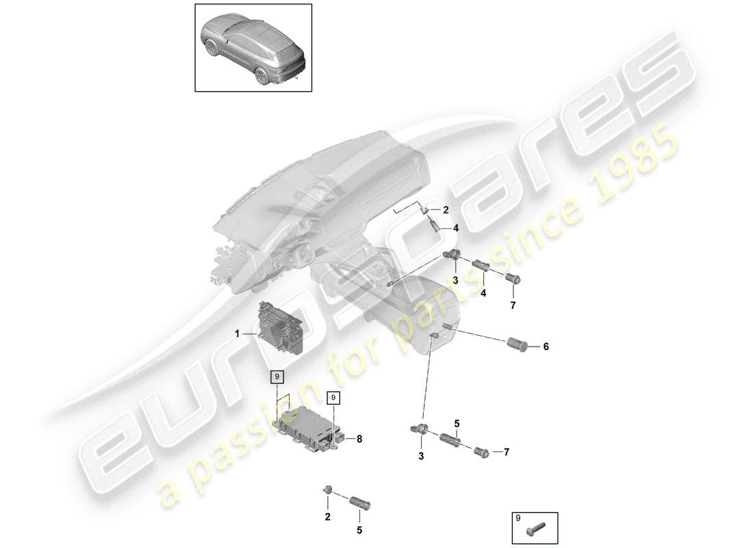 porsche 2020 (cayenne e3 9ya/9yb) voltage transformer part diagram