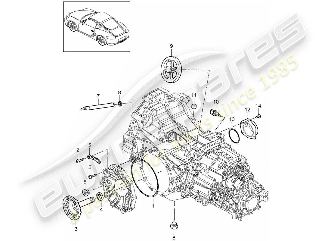 porsche 2011 (987 cayman) replacement transmission part diagram