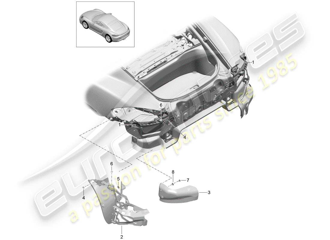 porsche 2017 (718 cayman) fasteners part diagram