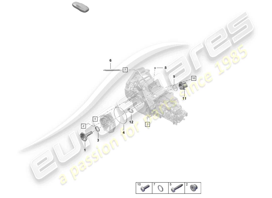 porsche 2018 (718 cayman) manual gearbox individual parts parts diagram