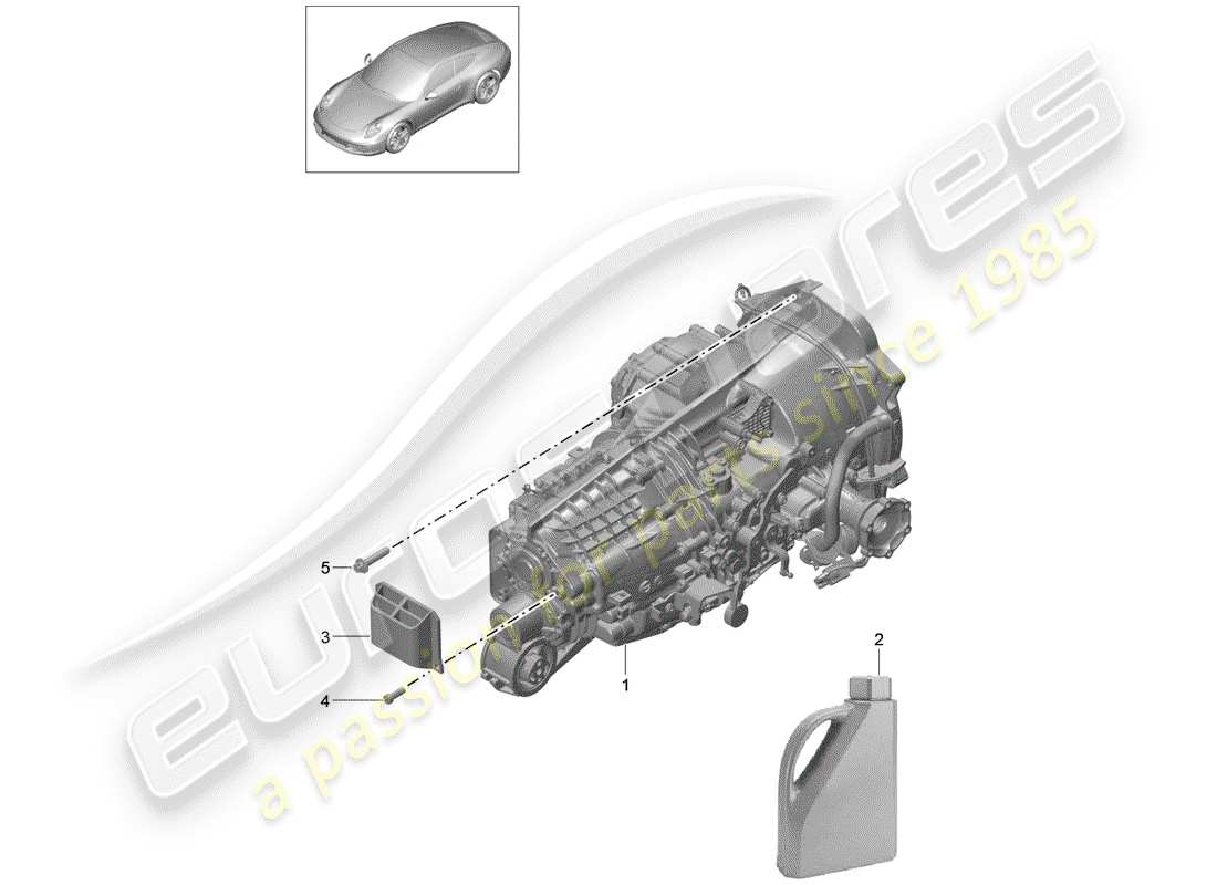 porsche 991 (2015) manual gearbox part diagram