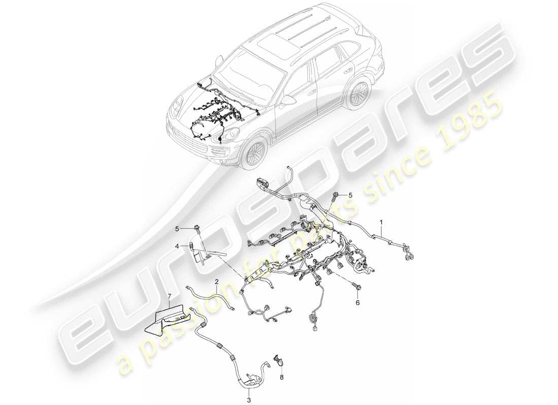 porsche 2014 (cayenne e2 92a) wiring harnesses part diagram
