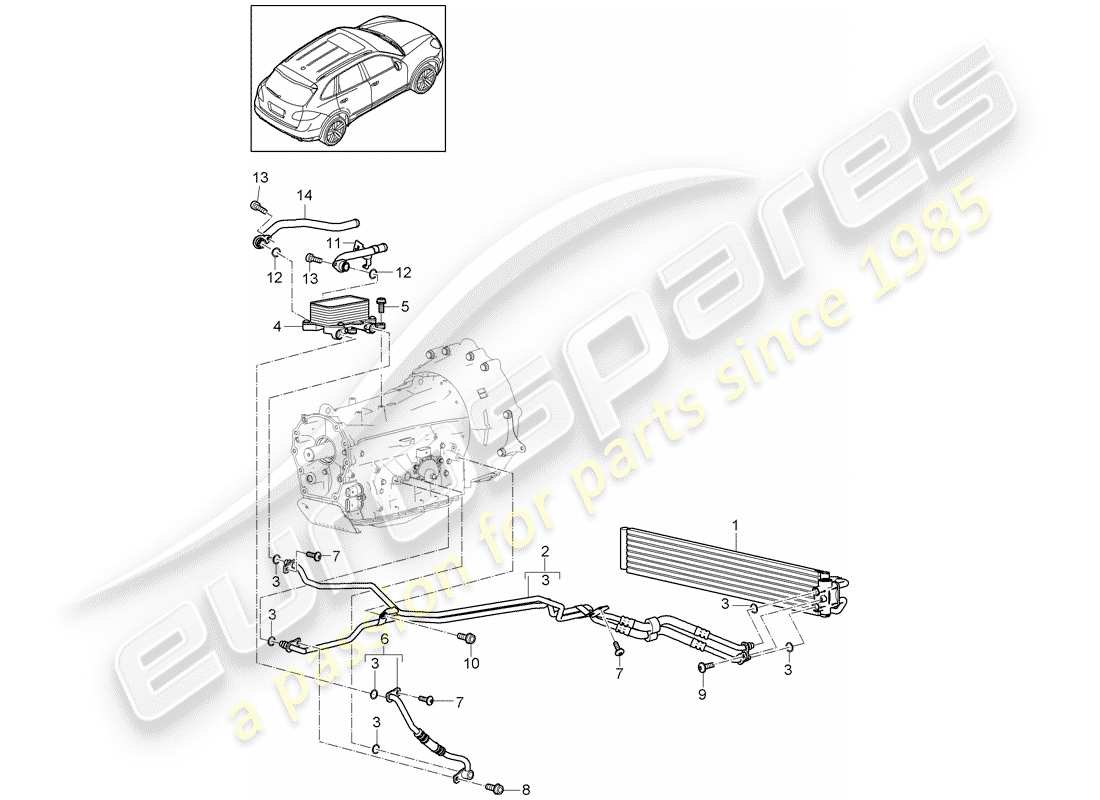 porsche 2018 (cayenne e2 92a) tiptronic parts diagram