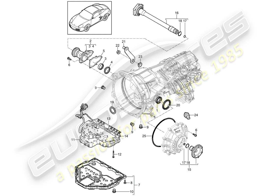 porsche 2010 (987 cayman) - pdk - part diagram