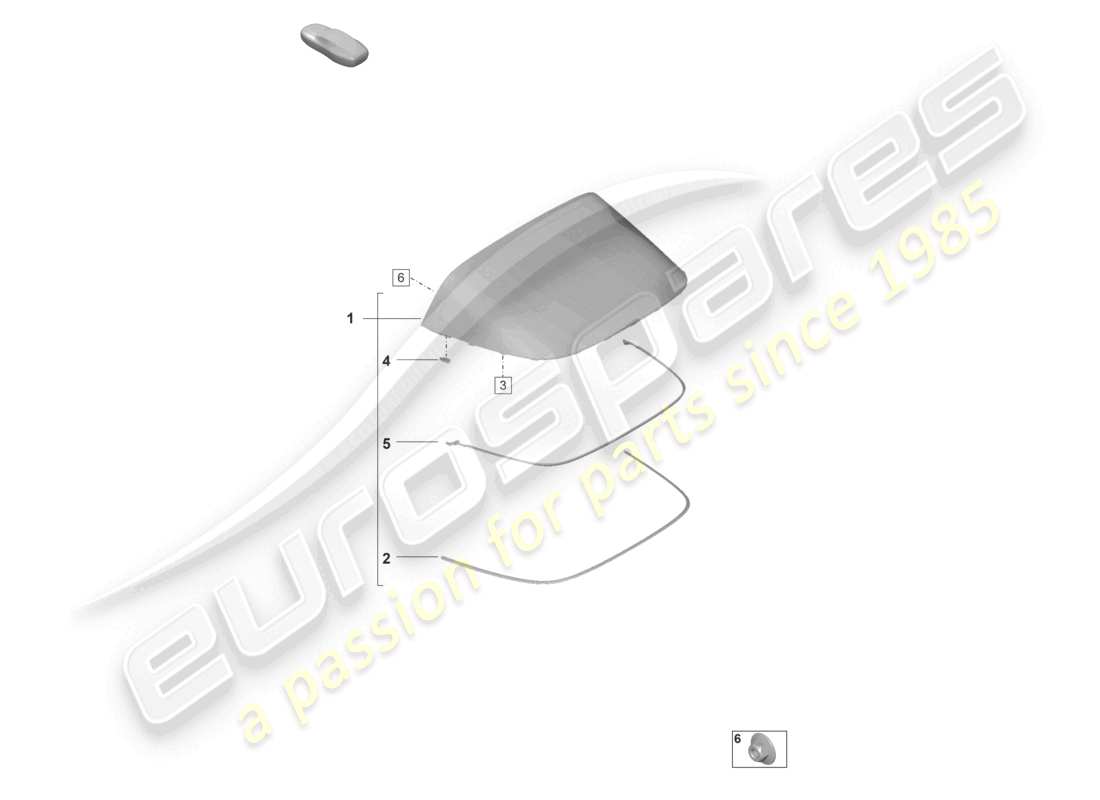 porsche 2019 (992-1) rear window parts diagram