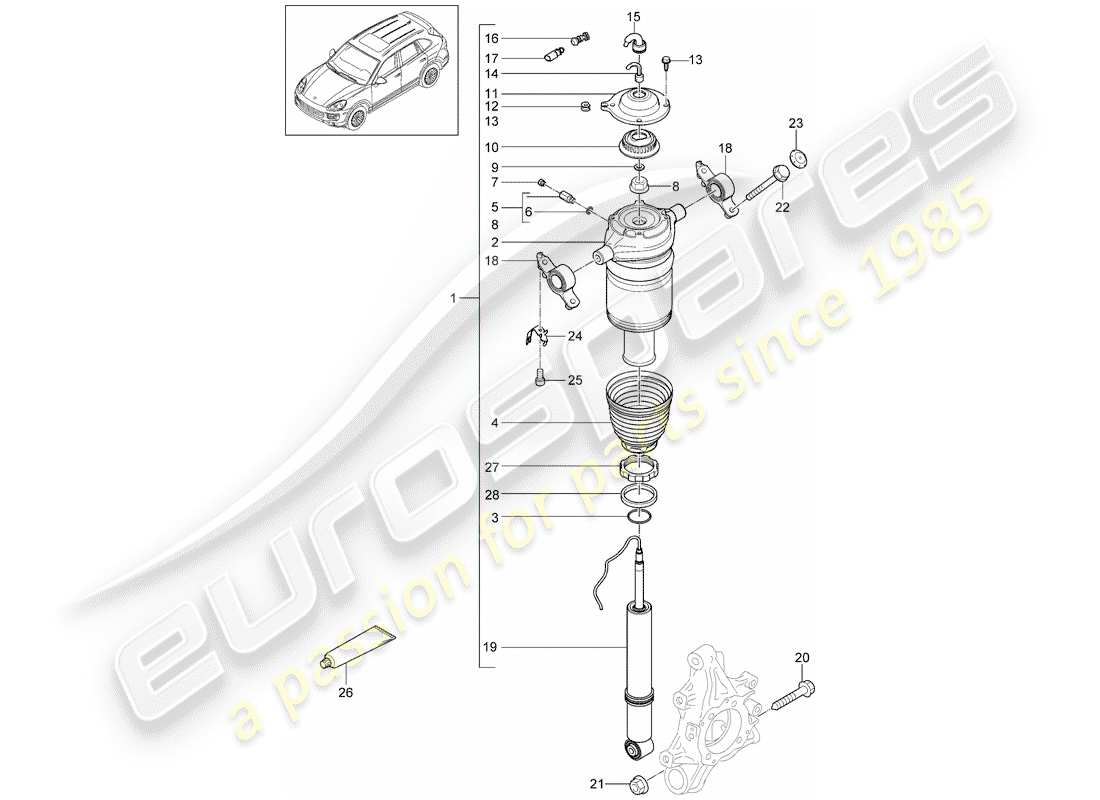 porsche 2014 (cayenne e2 92a) suspension part diagram