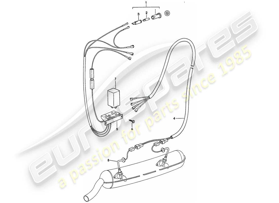 porsche 1977 (911) exhaust gas - temperature monitoring part diagram