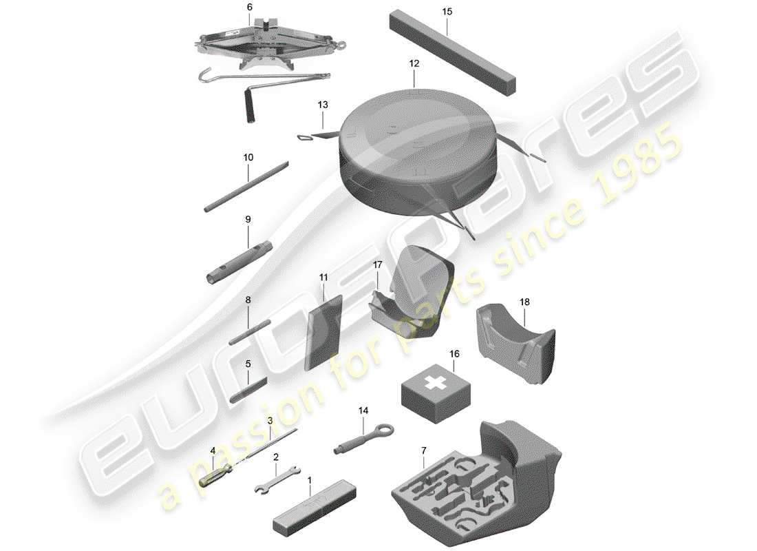 porsche 2018 (718 boxster) tool part diagram