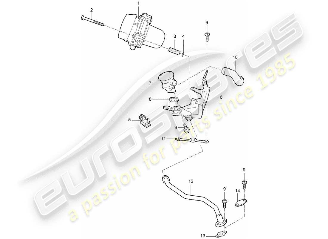 porsche 2007 (987 boxster) air injection part diagram