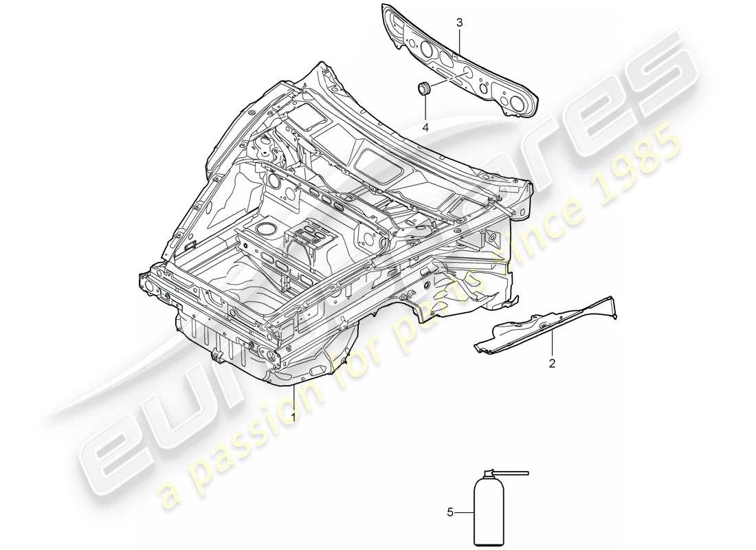 porsche 2010 (997-2) front end part diagram