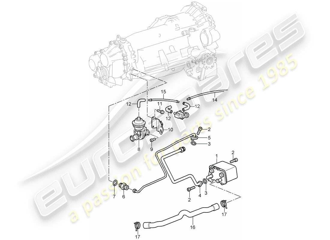 porsche 996 t/gt2 (2002) tiptronic parts diagram