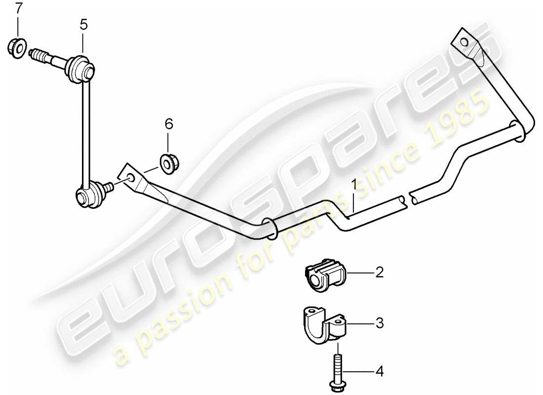 porsche 2008 (987 cayman) stabilizer part diagram