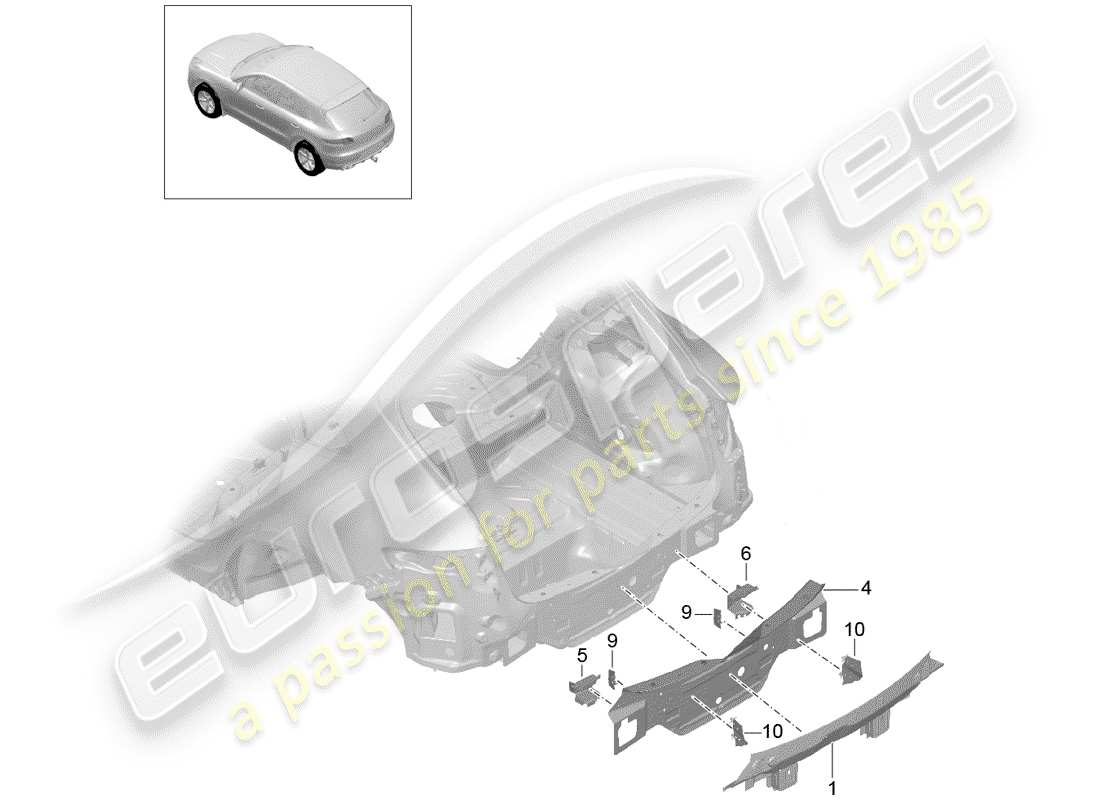 porsche 2018 (macan) rear end parts diagram