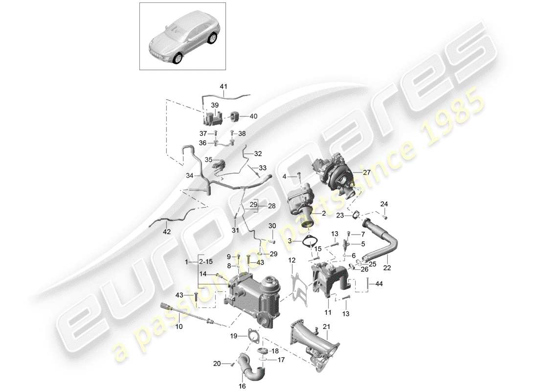 porsche 2018 (macan) exhaust recirculation parts diagram