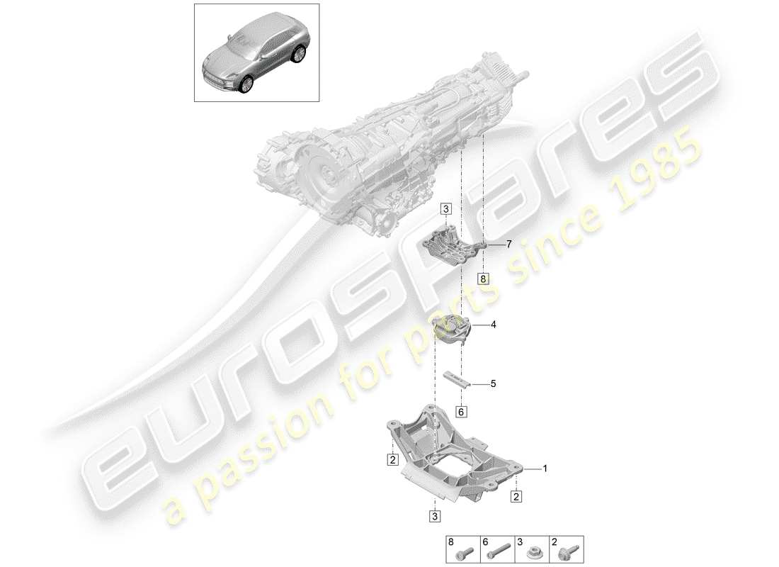 porsche 2020 (macan) transmission carrier part diagram