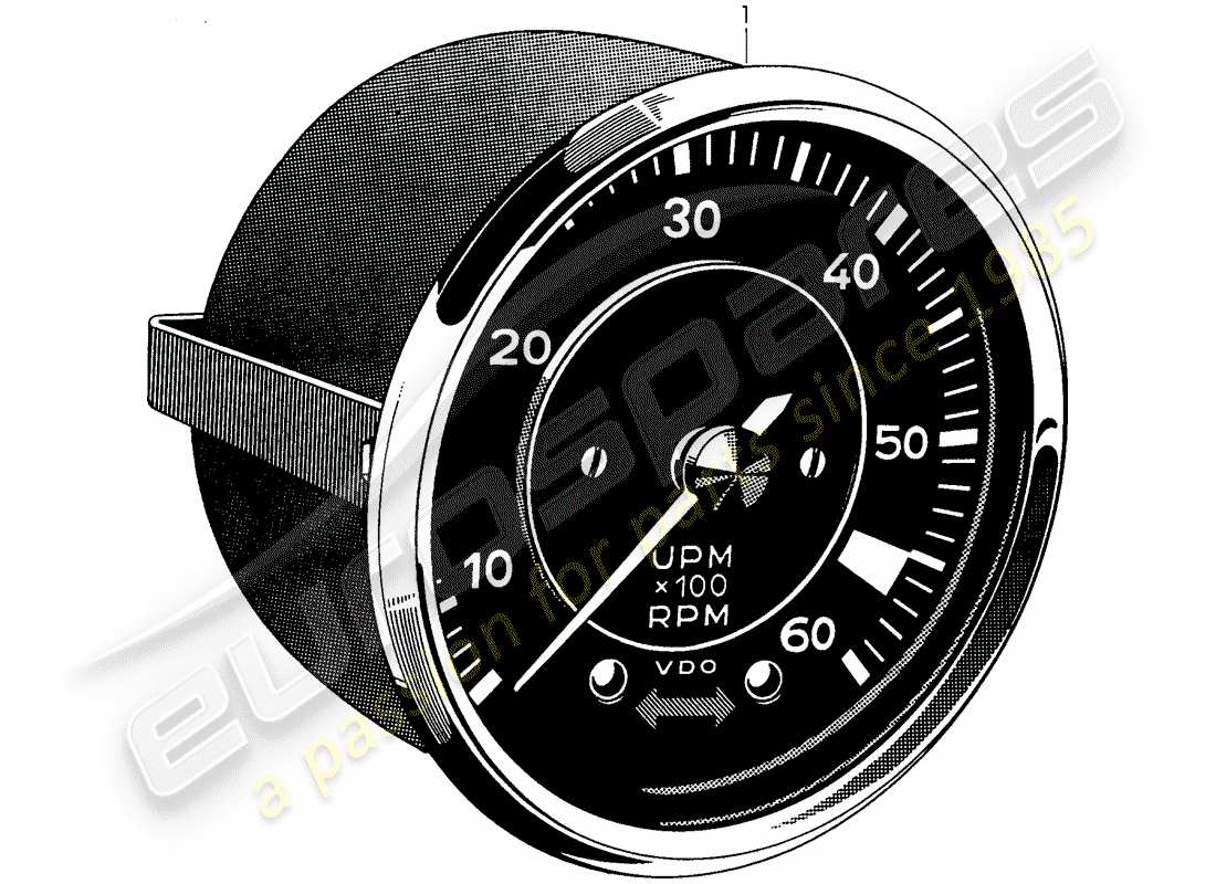 porsche 1960 (356b/356c) tachometer - electric parts diagram