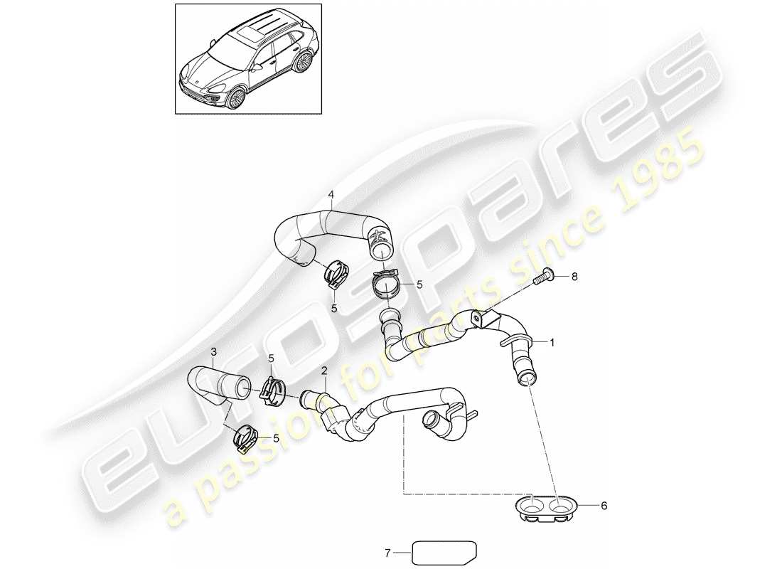 porsche 2018 (cayenne e2 92a) hose parts diagram
