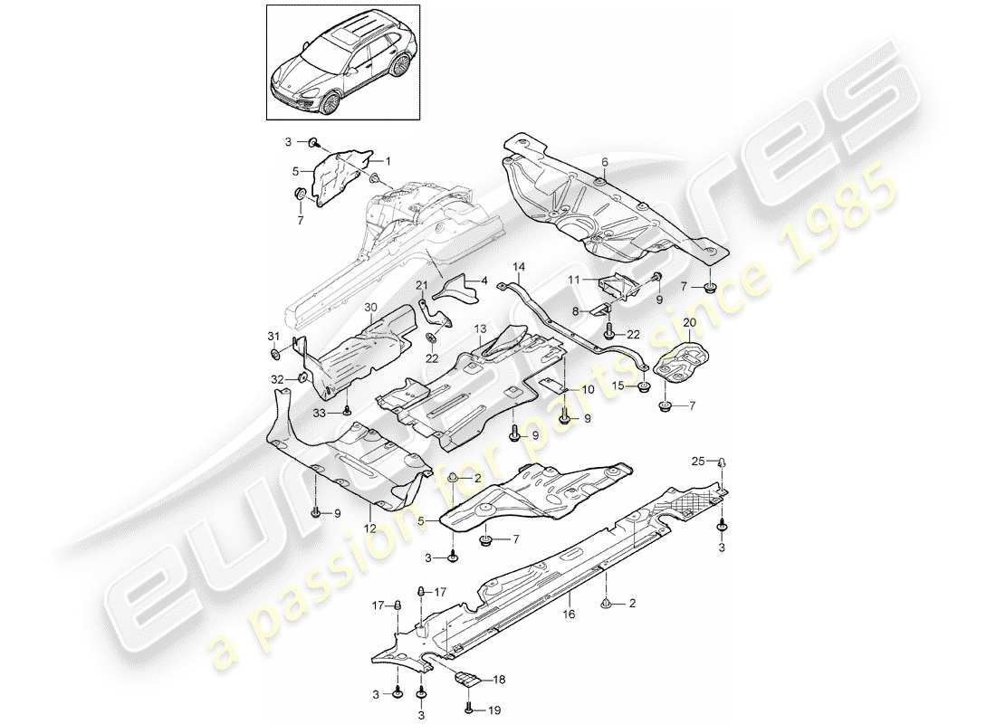 porsche 2014 (cayenne e2 92a) lining part diagram