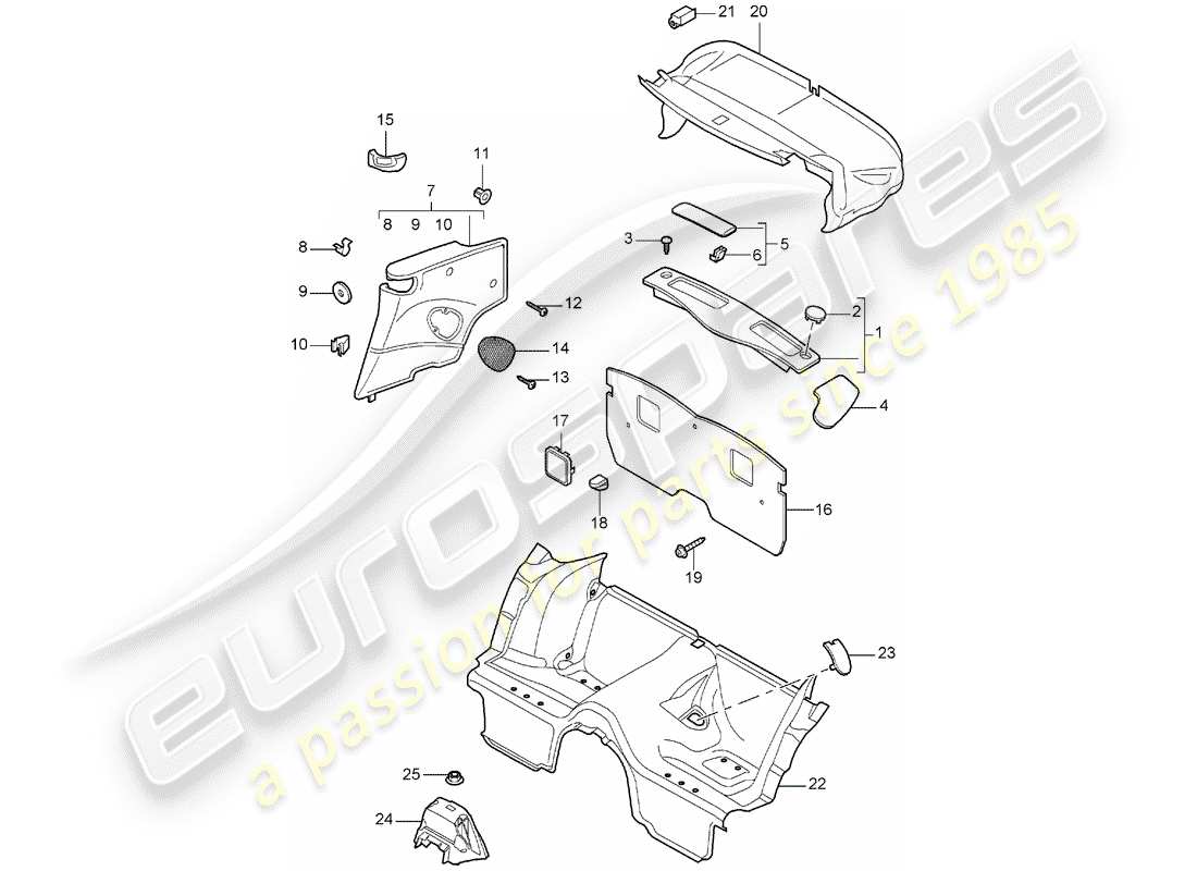 porsche 2006 (997-1) trims part diagram