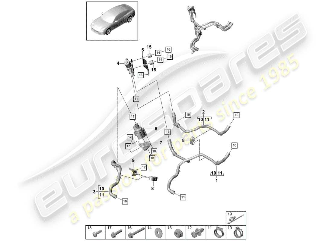 porsche 2018 (panamera 971-1) heater part diagram