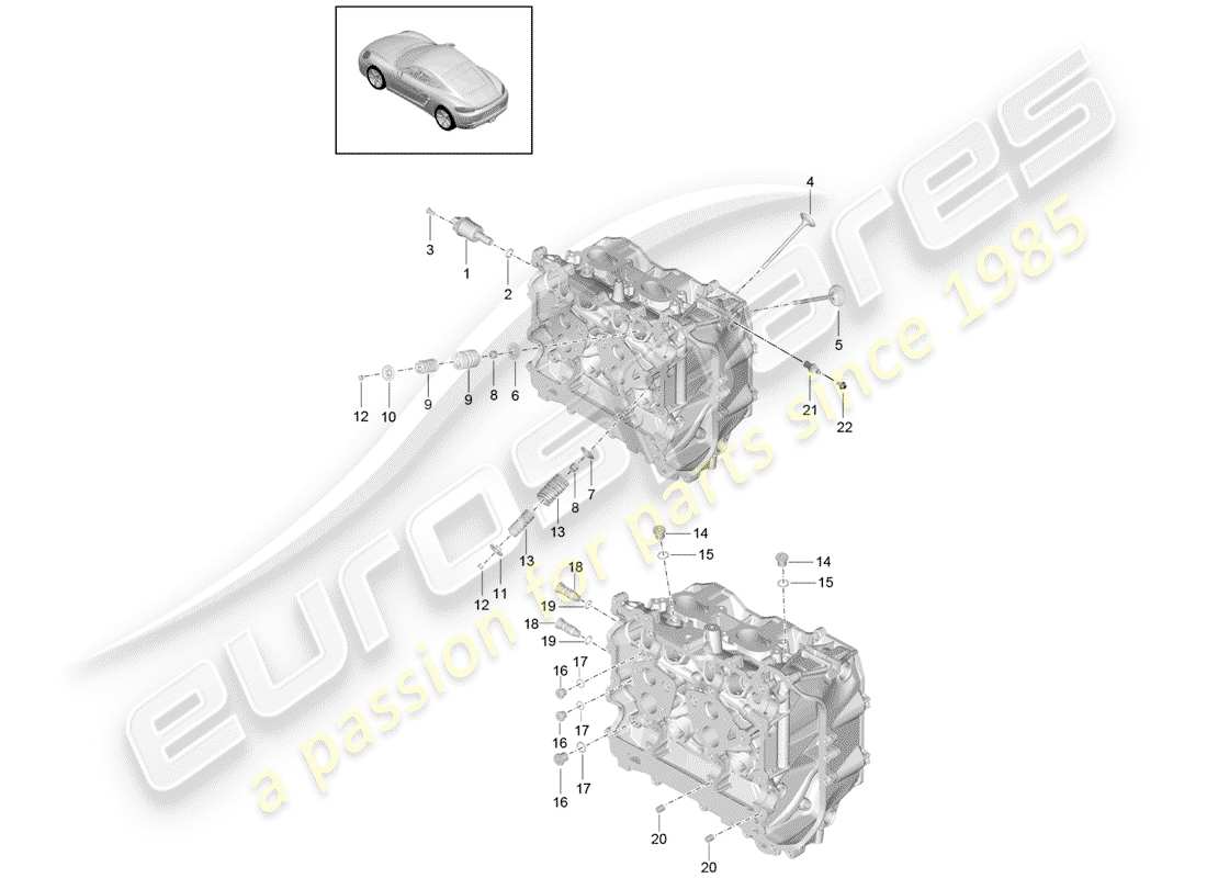 porsche 2017 (718 cayman) cylinder head part diagram