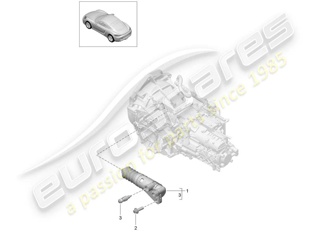 porsche 2017 (718 cayman) clutch slave cylinder part diagram
