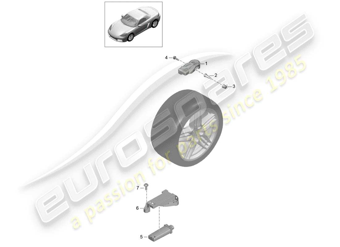 porsche 2018 (718 boxster) tire pressure control system part diagram
