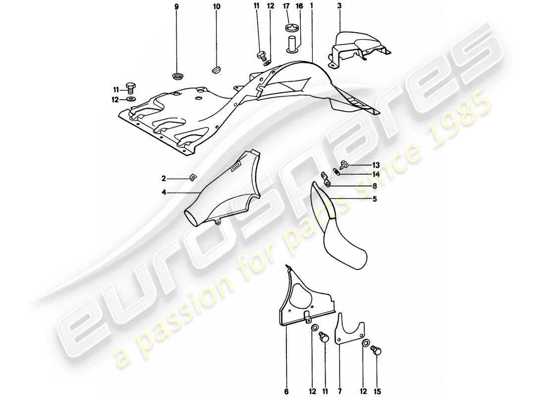 porsche 1974 (911) air duct part diagram