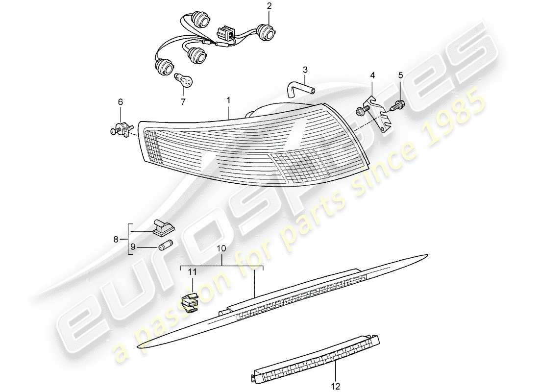 porsche 2006 (997-1) rear light part diagram