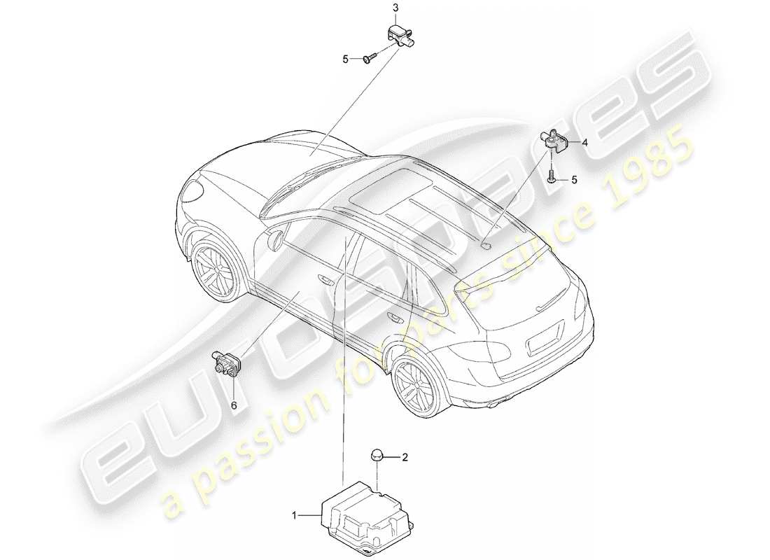 porsche 2014 (cayenne e2 92a) electronic control module part diagram