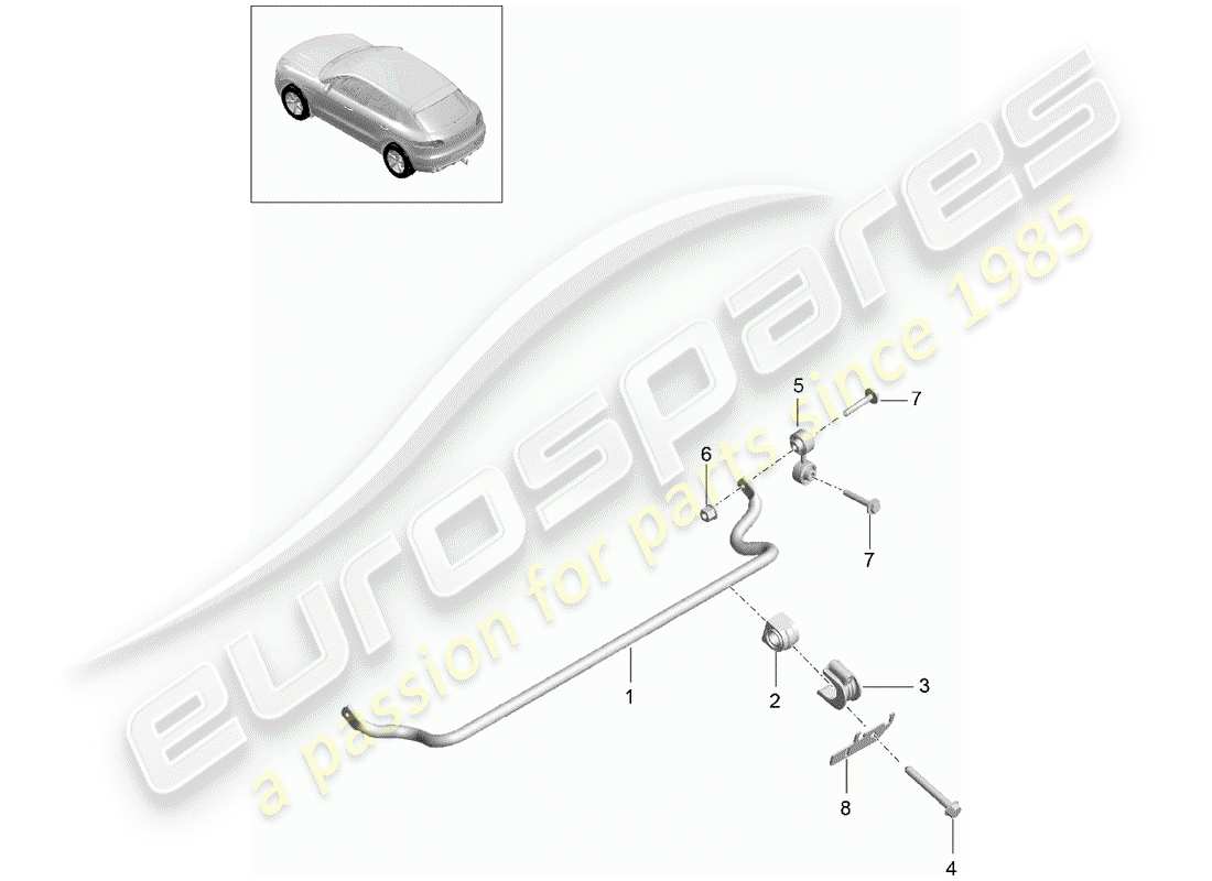 porsche 2018 (macan) stabilizer parts diagram