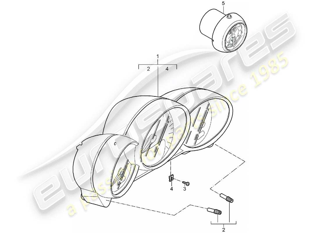 porsche 2007 (987 boxster) instruments part diagram