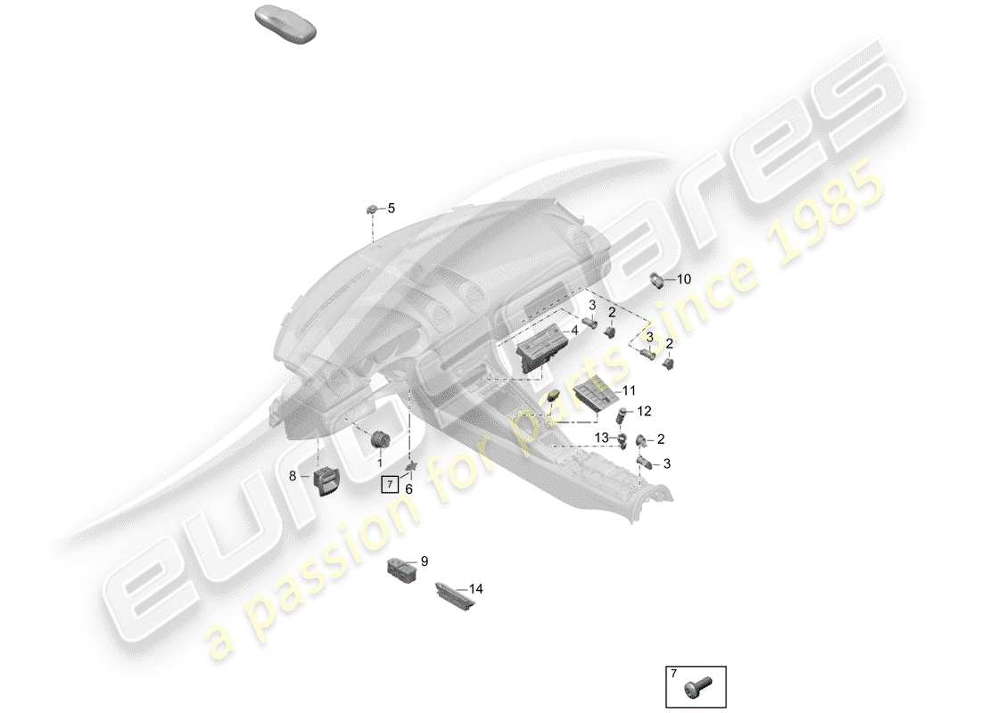 porsche 2020 (718 boxster spyder) switch part diagram