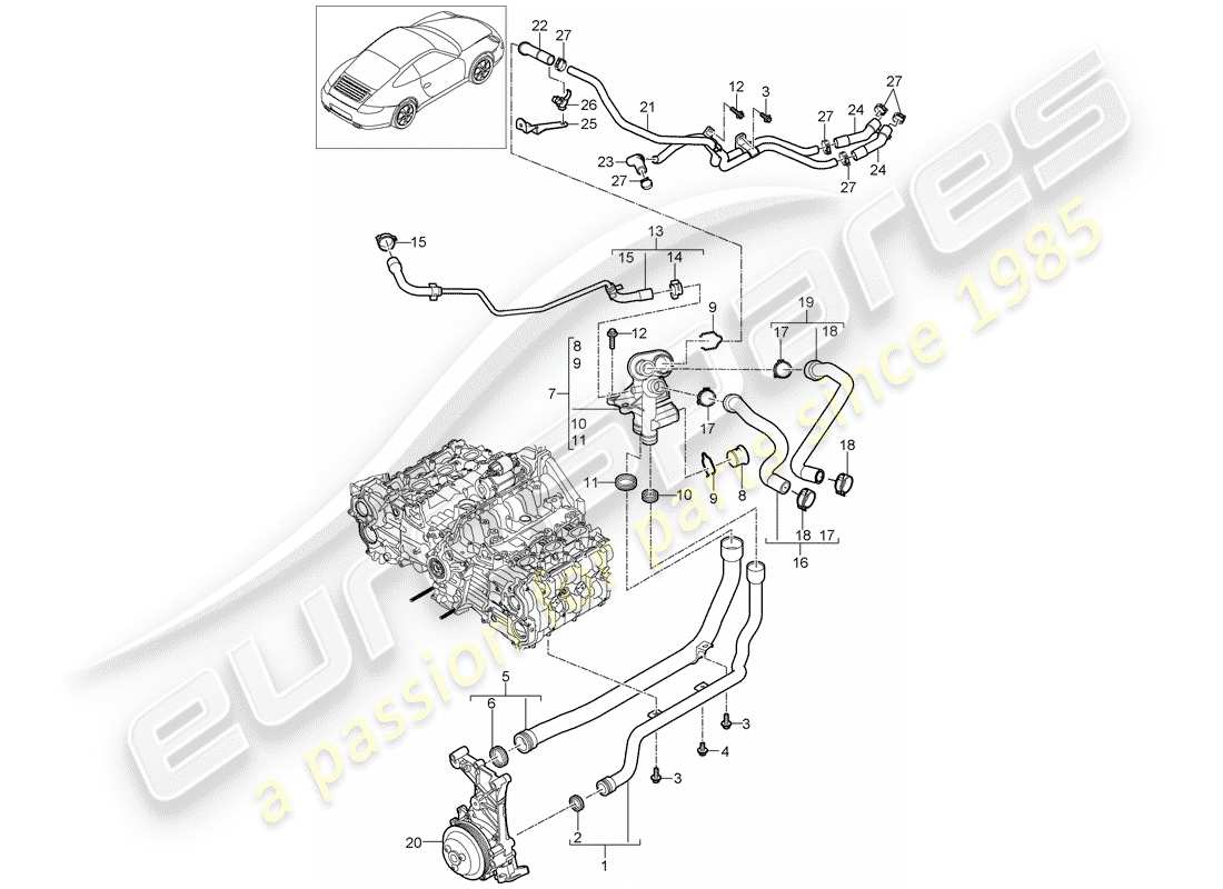 porsche 2012 (997-2) connection part diagram