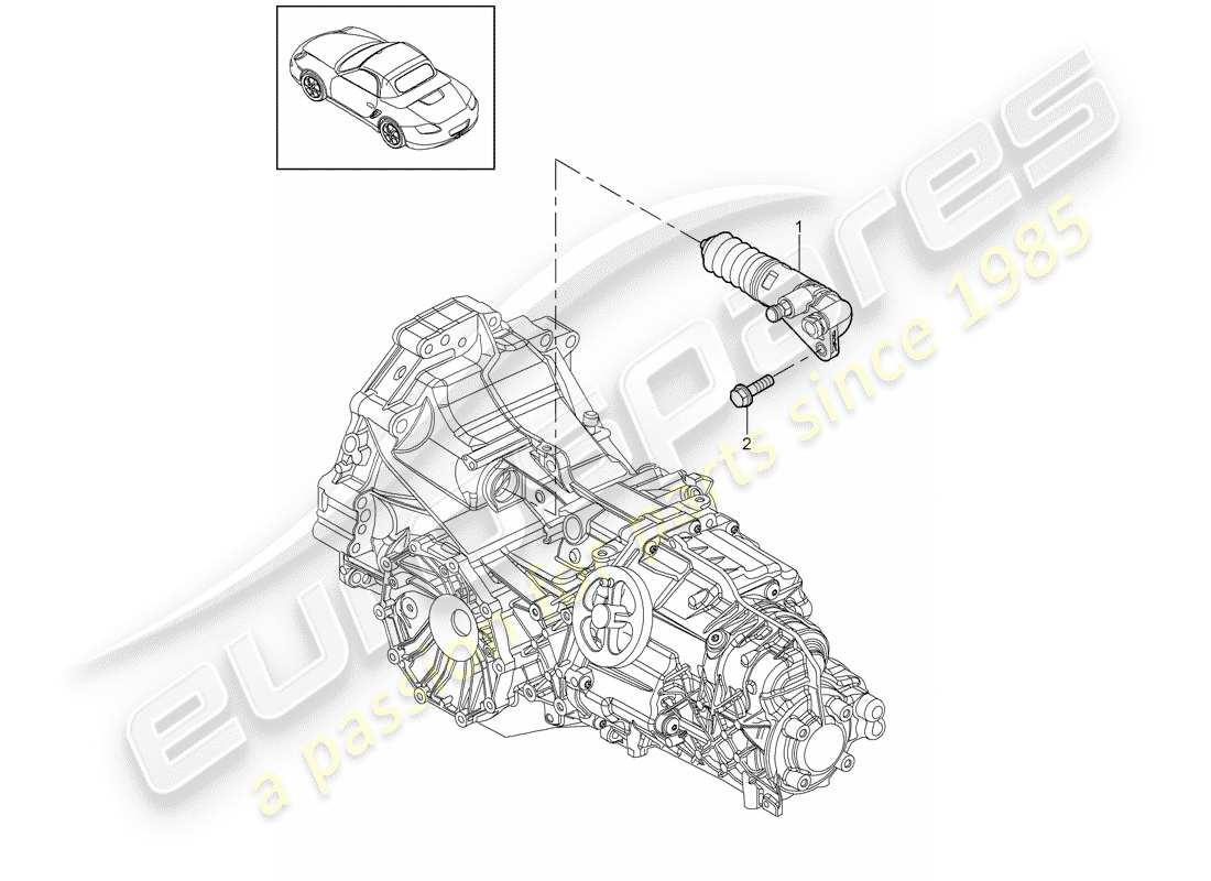 porsche boxster 987 (2011) clutch release parts diagram