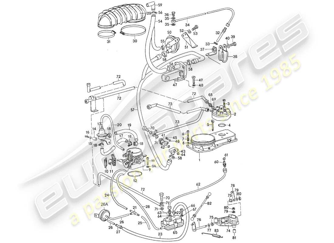 porsche 1976 (911) for - k - jetronic - mixture control unit part diagram